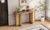 TREXM Farmhouse Rattan Console Entryway, Narrow Console with Storage, Hallway N715P245743D