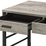 ZUN Light Weathered Oak and Black Writing Desk with 2 Drawers B062P184545