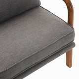 Oak Armrest Oak Upholstered Single Lounge Chair Indoor Lounge Chair Dark Grey 17272557