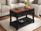 Retro Lift-Top Coffee Table with Storage for Living Room, Hidden Compartment Lower Shelf, Espresso W1445P362857