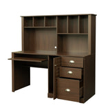 ZUN Home Office Computer Desk with Hutch,Walnut 07162933