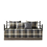 6 Piece Reversible Plaid Daybed Cover Set Neutral Daybed B035P266679