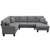 ZUN [New] 108*85.5" Modern U Shape Sectional Sofa, 7 Seat Fabric Sectional Sofa Set 97604557