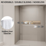 56-60 in. W x 72 in. H Double Sliding Shower Door, Semi-frameless Bypass Bathroom Sliding Door with W1573P239436
