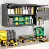 ZUN Metal Storage 150lbs Load Capacity per Shelf, Wall-Mounted Powder-Coating Steel Garage 01675061