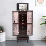 ZUN Standing Armoire Cabinet Makeup Mirror and Top Divided Storage Organizer, Large Standing 32145954