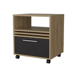 Saxon Nightstand with a Drawer and Open Storage, Natural Oak B128P263722