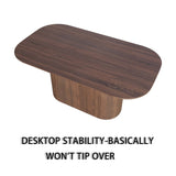 63 " MDF New Brown Style Dining Table and Regular Edge Table, 4-8 Person Dining Table, Vertical 56102959