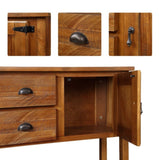 48'' Solid Wood Sideboard Console Table with 2 Drawers and Cabinets and Bottom Shelf, Retro Style W120270247