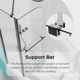 43 in. W * 58 in. H Frameless Folding Shower Doors for Bathtub, 1/4" Thick SGCC Tempered Glass W1552P173134