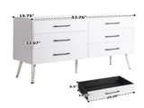 Double-row, 3-layer, 6-drawer cabinet with high legs, fabric-covered, particleboard, non-woven 02256636
