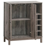 Weathered Acacia Wine Cabinet with 2 Doors B062P153898