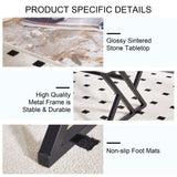 A coffee table is made of rock slab material, with a natural and smooth marble pattern on the W1151P154285