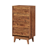 ZUN 4 Drawer Double Dresser Features Vintage-style and Bevel Design W578132027