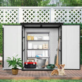 5x3FT Outdoor Storage Shed Waterproof Resin Cabinet with Lockable Doors for Bikes and Patio 81810848