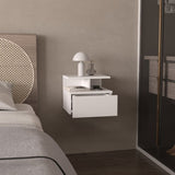 White 1-Drawer Floating Nightstand B062P175085