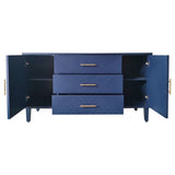 Stylish and Functional 2-Door 3-Drawer Cabinet with Carved Effect, for Bedroom,Living W757P144374