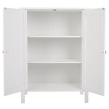 Double Doors Bathroom Cabinet White 91618013