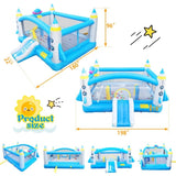 ZUN Multifunctional Jump 'n Slide Inflatable Bouncer for Kids Complete Setup with Blower - 198" x 180" W1677115481