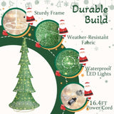 6FT Lighted Christmas Tree Yard Decorations, Pre-lit Pull Up Christmas Tree with 200 LED Warm White 64361676