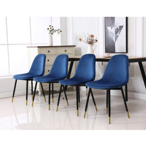 ZUN Lassan Contemporary Fabric Dining Chairs, Set of 4, Blue T2574P164528