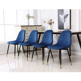 Lassan Contemporary Fabric Dining Chairs, Set of 4, Blue T2574P164528