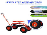 Garden Cart Rolling Scooter, Adjustable Height Heavy Duty Scooter, Rolling Garden Cart with 4 Wheels 64653534
