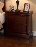 Contemporary Bedroom Furniture Nightstand Cherry Finish 2 x Drawers Bed Side Table Pine wood B011P208921