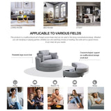Welike Swivel Accent Barrel Modern Grey Sofa Lounge Club Big Round Chair with Storage W83469811