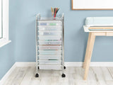 10-Drawer Multi-Color Rolling Craft Cart, Clear/Chrome 05388608