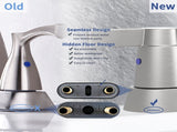 Bathroom Faucet Brushed Nickel 2-Handle Bathroom Sink Faucet 360 Degree High Arc Swivel Spout 60669503