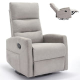 Manual Recliner Chair with Rocker and Swivel in Fabric for Living Room, Khaki W3224P289284