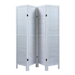 ZUN Sycamore wood 4 Panel Screen Folding Louvered Room Divider - Old white W2181P146770