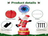 6FT Rotating Standing Santa Inflatable, 4 LED Lights, 210D Polyester Christmas Decor, US Plug 34939644