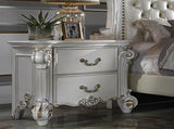 2 Drawers Nightstand with Oversized Scrolled Leg, Antique Pearl B016P257256