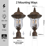 Vintage Outdoor Lamp Post Light, Waterproof Garden Patio Lantern with Clear Glass Shade, Classic W1340P209949