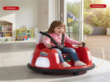 Red 5-Point Seat Belt Kids Bumper Car with Flashing Lights & Music, Safe 0.7-1.2 MPH Ride-On Toy for 52136886