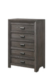 ZUN 1pc Contemporary Five Drawers Chest Grayish Brown Driftwood Finish Rustic Finish Bedroom Wooden B011P234750