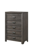 ZUN 1pc Contemporary Five Drawers Chest Grayish Brown Driftwood Finish Rustic Finish Bedroom Wooden B011P234750