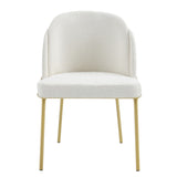 set of 2 dinning chair white seat brown leg W370P193934
