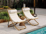 TREXM 2-Pieces Outdoor Folding Chair, Rattan-Wrapped Patio Chair with Adjustable Backrest, Thick N715P428435V