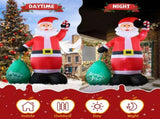 14 FT Lighted Christmas Inflatable Decoration, Giant Inflatable Santa Claus with Large Gift Bag, 74564017