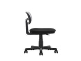 Armless Height-Adjustable Low-Back Task Chair with Plush Padded Seat, White Mesh 16124070