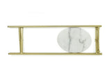 Collapsible Drink Table, Gold Metal Frame with White Marble Top 75385805