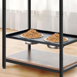 ZUN dog feeding station,3 Height Adjustable Raised Dog Bowls, Dog Feeder Station for Large Medium Dogs W1687138476