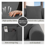 Spring Sofa with High-Quality Fabric, Pillows & Storage - Pocketed Springs, High-Density Foam, for B347P365350