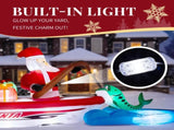 10FT Lighted Christmas Inflatable Decoration, Inflatable Santa Fishing on Boat, Funny Blow Up Yard 44666240