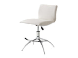 Modern Barstool Texture Leatherette/Chrome Adjustable Height In Soft White Color B091119814
