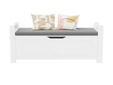 Kids Toy Box Chest, White Toy Box for Boys Girls, Large Storage Cabinet with Cushion Seat 23676979