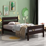 ZUN Twin Bed with Headboard and Footboard,Espresso 65612142